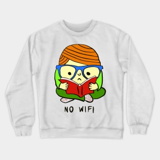 Bookworm No Wifi Funny Graphic Gift Crewneck Sweatshirt